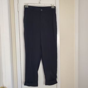 A New Day Black Pleated High Waisted Trousers Work Pants Size 8 Elastic Waist